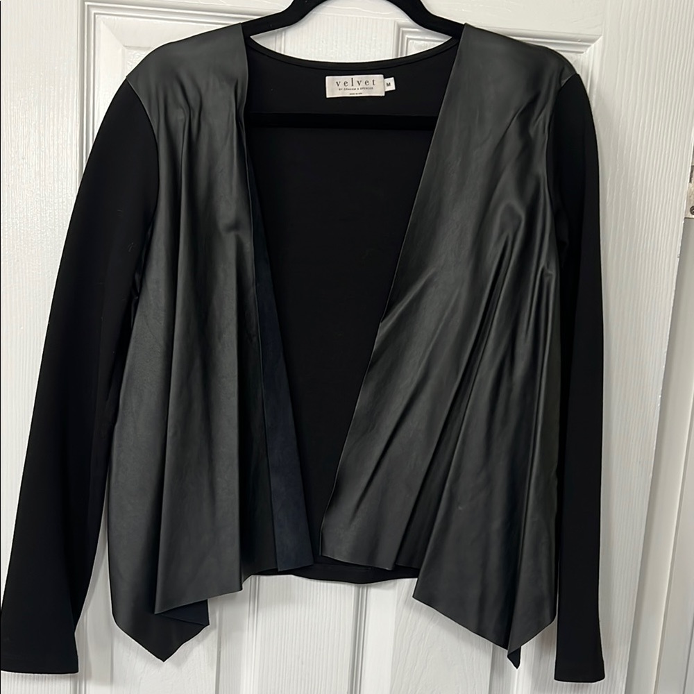 Velvet by Graham & Spencer Black Leather Jacket Relaxed Fit